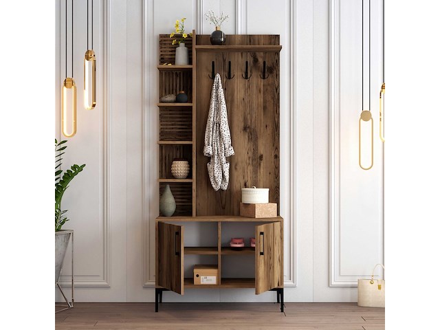 Viyana d kapstok | 100% melamine | walnoot - afbeelding 3 van  6
