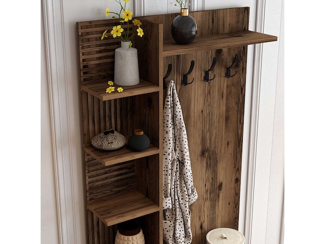 Viyana d kapstok | 100% melamine | walnoot - afbeelding 4 van  6