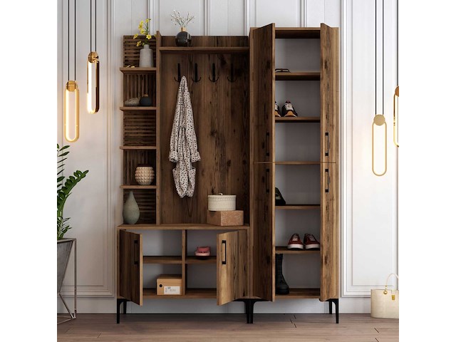 Viyana da kapstok | 100% melamine | walnoot - afbeelding 4 van  7
