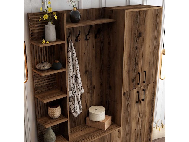Viyana da kapstok | 100% melamine | walnoot - afbeelding 5 van  7