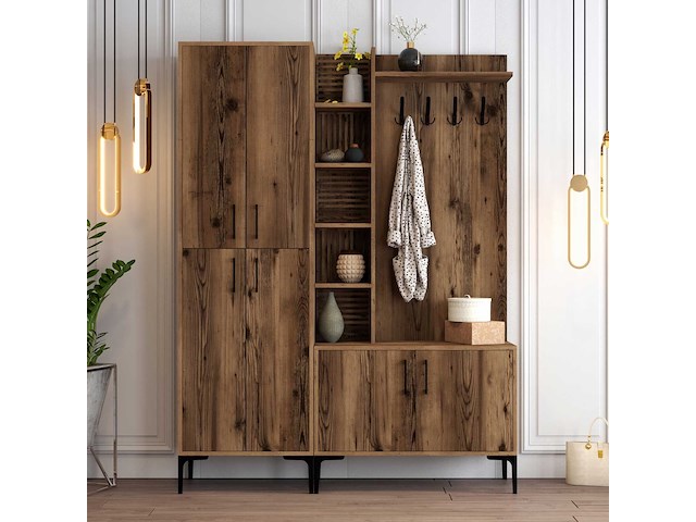 Viyana da kapstok | 100% melamine | walnoot - afbeelding 2 van  7