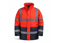 Vizwell - vwjk05 - contrast parka hi vis orange maat l (16x) - afbeelding 1 van  2