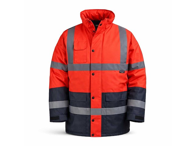 Vizwell - vwjk05 - contrast parka hi vis orange maat m (6x) - afbeelding 1 van  2