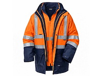 Vizwell - vwjk44 - 5 in 1 parka hi vis orange maat 3xl (7x) - afbeelding 1 van  2