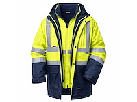 Vizwell - vwjk44 - 5 in 1 parka hi vis yellow maat 2xl (4x) - afbeelding 1 van  2