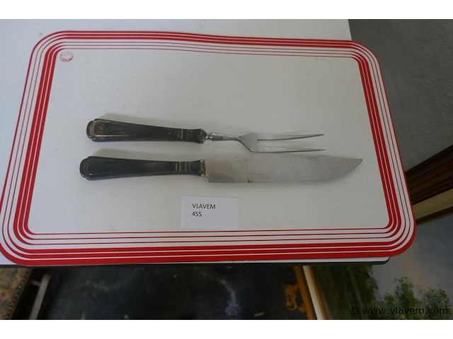 Vleesmes en vork - afbeelding 1 van  1