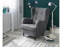 Vleugelstoel - antracietstof - afbeelding 2 van  11