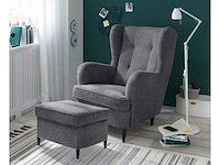 Vleugelstoel - antracietstof - afbeelding 7 van  11