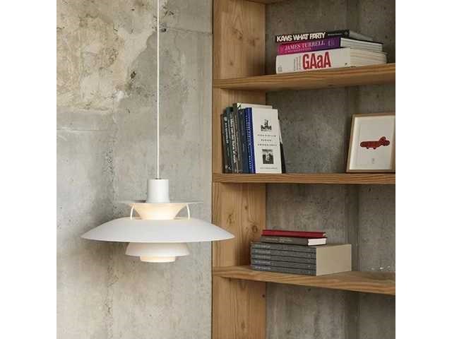 Vlieglamp 30 cm - zilver - wit binnenin - afbeelding 1 van  2