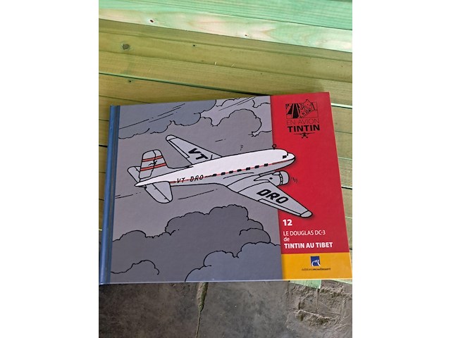 Vliegtuig kuifje met figuur+boek tintin au tibet - afbeelding 4 van  5