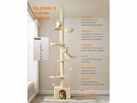 Vloer-tot-plafond krabpaal, hoogte verstelbaar 231-291 cm - afbeelding 3 van  6