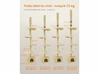 Vloer-tot-plafond krabpaal, hoogte verstelbaar 231-291 cm - afbeelding 5 van  6