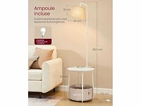 Vloerlamp met bijzettafeltje en stoffen mand - afbeelding 4 van  5