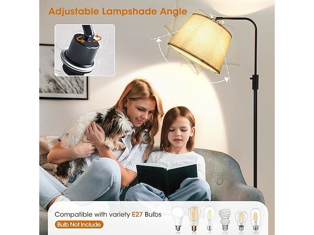 Vloerlamp woonkamer dimbaar 3 kleurtemperaturen - afbeelding 3 van  3