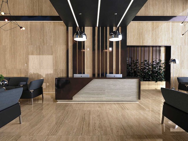 Vloertegel 162m2 travertijn beige 100x100cm - afbeelding 1 van  8