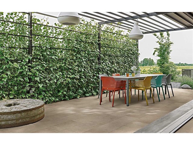 Vloertegel 44,8m² caffelatte zijde 80x80cm gerectificeerd - afbeelding 9 van  10