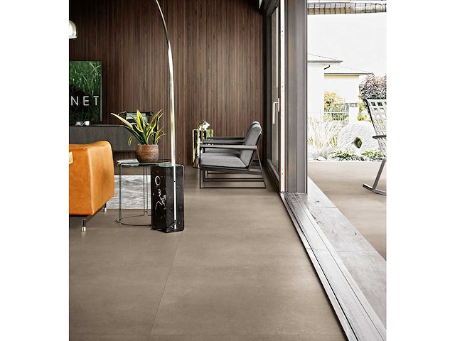 Vloertegel 44,8m² caffelatte zijde 80x80cm gerectificeerd - afbeelding 2 van  6
