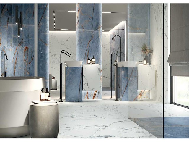 Vloertegel 49,68m² azure blauw glanzend 60x120cm - afbeelding 1 van  13