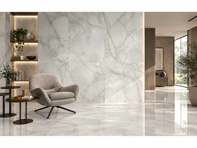 Vloertegel 54m2 onyx wit 100x100cm - afbeelding 1 van  4