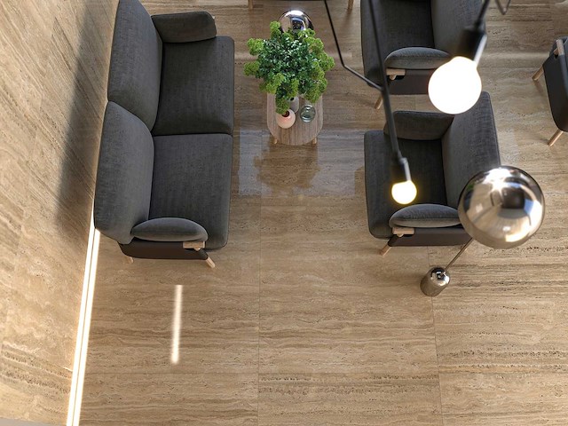 Vloertegel 54m2 travertijn beige 100x100cm - afbeelding 2 van  5