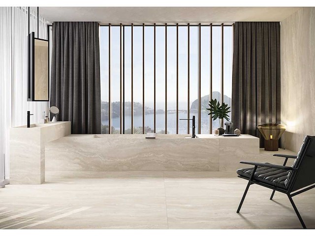 Vloertegel 54m2 travertine wit 100x100cm - afbeelding 1 van  14