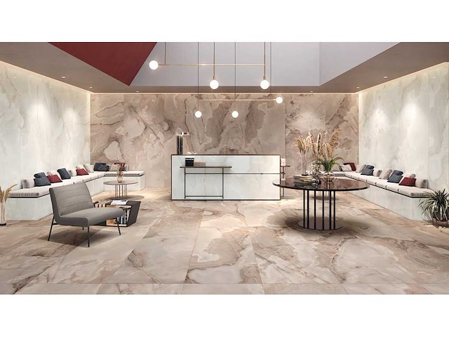 Vloertegel 74,88m² onyx rose glanzend 60x120cm gerectificeerd - afbeelding 3 van  10