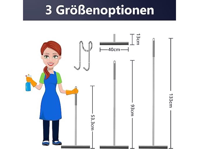Vloertrekker/douchewisser met verlengde steel - afbeelding 2 van  4