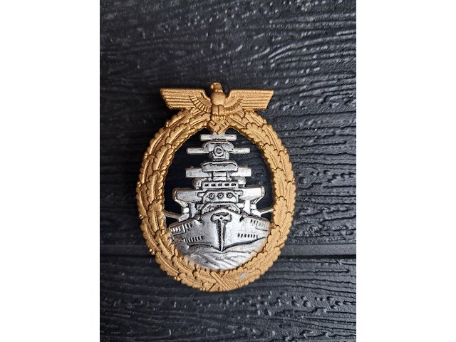 Vlootoorlogsinsigne(speld) een militaire onderscheiding uit wo2 niet origineel - afbeelding 1 van  3