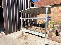 Voedertrog, 22 koeien gegalvaniseerd ijzer voerschuif - afbeelding 3 van  7