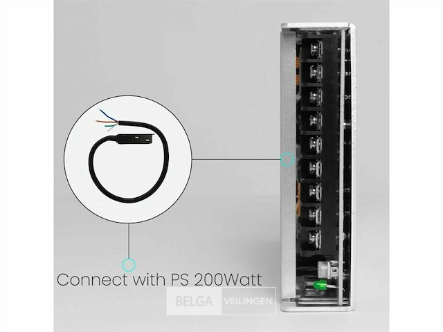 Voedingsconnector met kabel voor magnetische rail - 48v (x4) - afbeelding 3 van  4