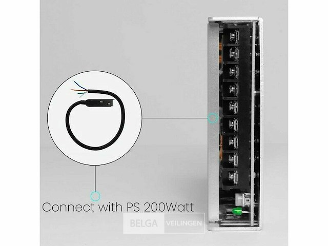 Voedingsconnector met kabel voor magnetische rail - 48v (x4) - afbeelding 3 van  4