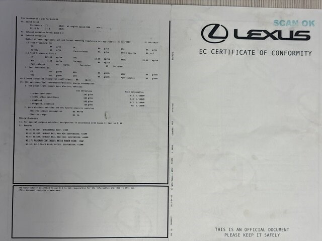 Voertuig meerdere doeleinden lexus, type: hal1, variant: gyl15, versie: gyl15l-awxgkw, chassisnummer: jtjbc11a502448104, bouwjaar: 07/05/2013, met kentekenbewijs, gelijkvormigheidsattest, verlopen schouwingsbewijs en 2 sleutels. - afbeelding 30 van  43