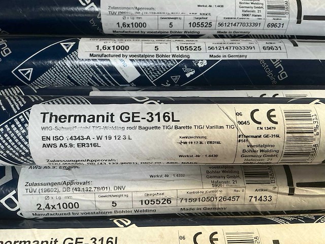 Voestalpine böhler ge-316l 2,0x1000 tig-lasstaven (5x) - afbeelding 2 van  3