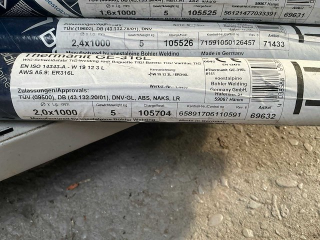 Voestalpine böhler ge-316l 2,0x1000 tig-lasstaven (5x) - afbeelding 3 van  3