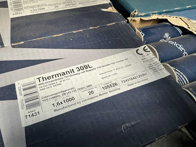 Voestalpine böhler thermanit 309l 1,6x1000 tig-lasstaven (2x) - afbeelding 2 van  2