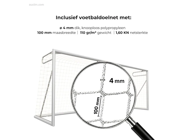Voetbaldoel calzio champion 500, incl doelnet wit - afbeelding 4 van  4