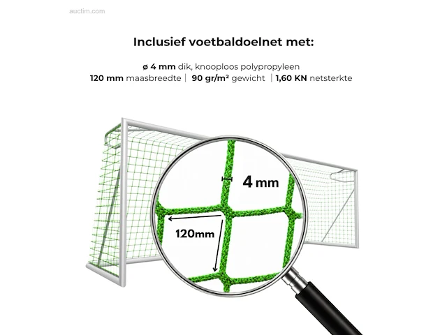 Voetbaldoel calzio elite 600, incl doelnet groen - afbeelding 3 van  4