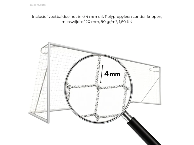 Voetbaldoel calzio elite 732, incl doelnet wit - afbeelding 4 van  4