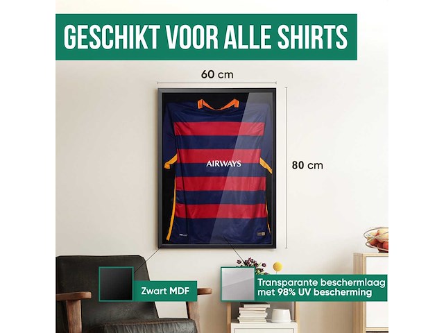 Voetbalshirt frame - 3d frame - 60 x 80 cm - afbeelding 2 van  7