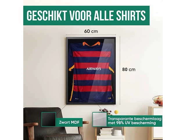 Voetbalshirt frame - 3d frame - 60 x 80 cm - afbeelding 2 van  6