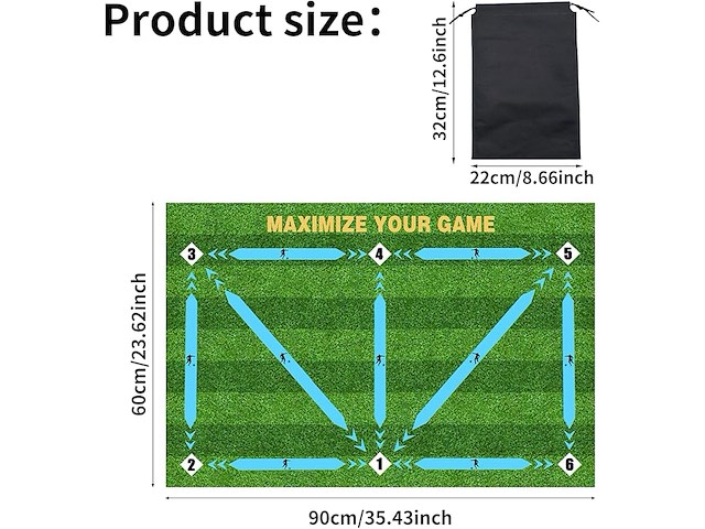 Voetbaltrainingsmat, 90 x 60 cm - afbeelding 2 van  4