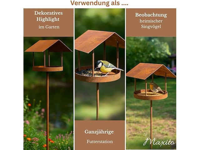 Vogelhuisje met standaard, weerbestendig - afbeelding 2 van  4
