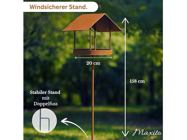 Vogelhuisje met standaard, weerbestendig - afbeelding 3 van  4