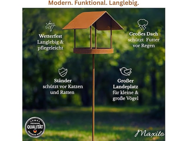 Vogelhuisje met standaard, weerbestendig - afbeelding 4 van  4