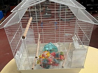 Vogelkooi met toebehoren - afbeelding 1 van  4