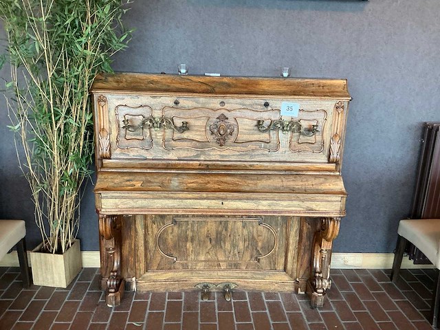 Vogelsangs antieke houten wandpiano - afbeelding 2 van  8