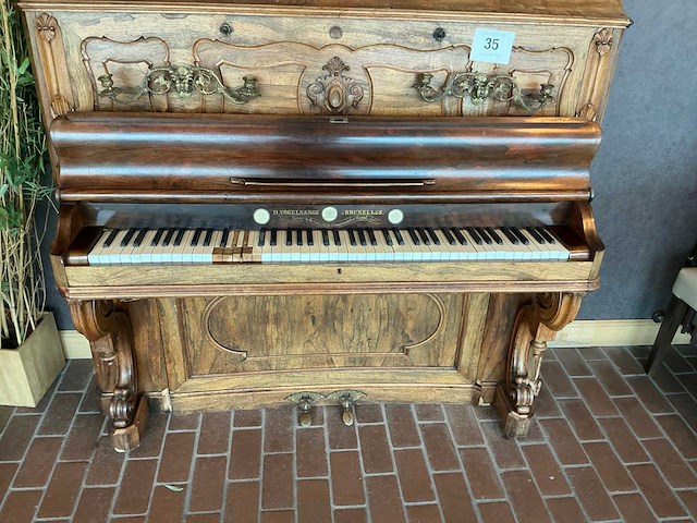 Vogelsangs antieke houten wandpiano - afbeelding 5 van  8