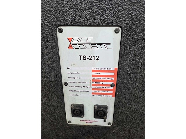 Voice acoustic - ts-212 - luidspreker (4x) - afbeelding 9 van  10
