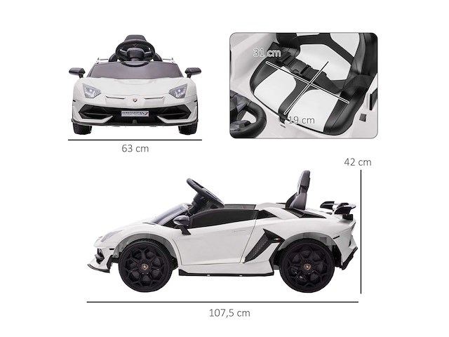 Voiture électrique pour enfants licence lamborghini aventador - afbeelding 4 van  8