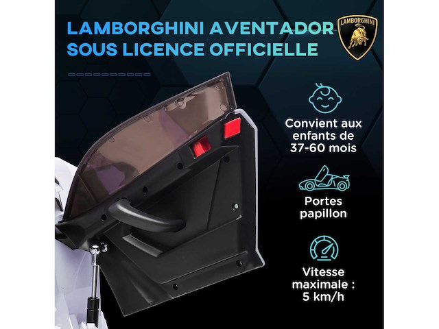Voiture électrique pour enfants licence lamborghini aventador - afbeelding 5 van  8